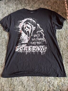 Black 'Scream' Graphic Short Sleeve Tee - Women's Horror Movie Top